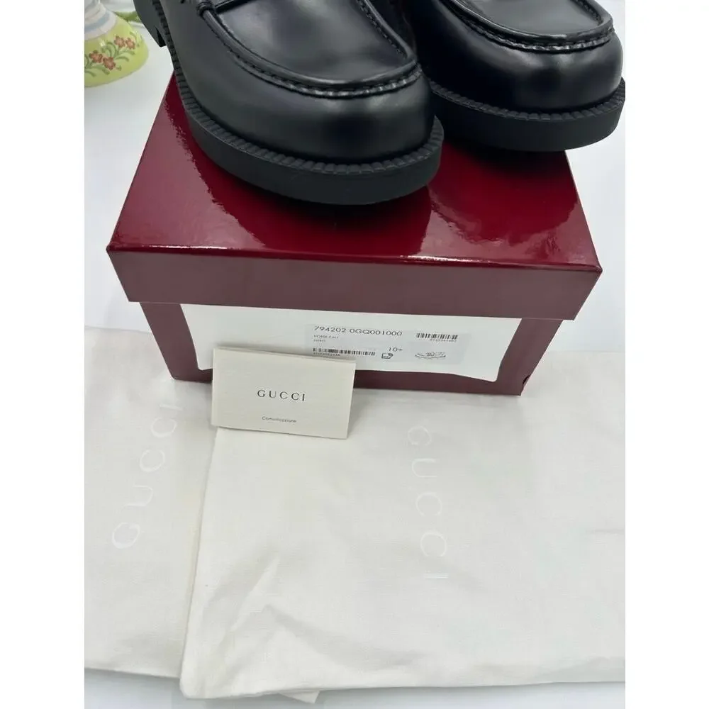 Men's Gucci horse bit leather loafers size 10.5 fits 11 US made in Italy